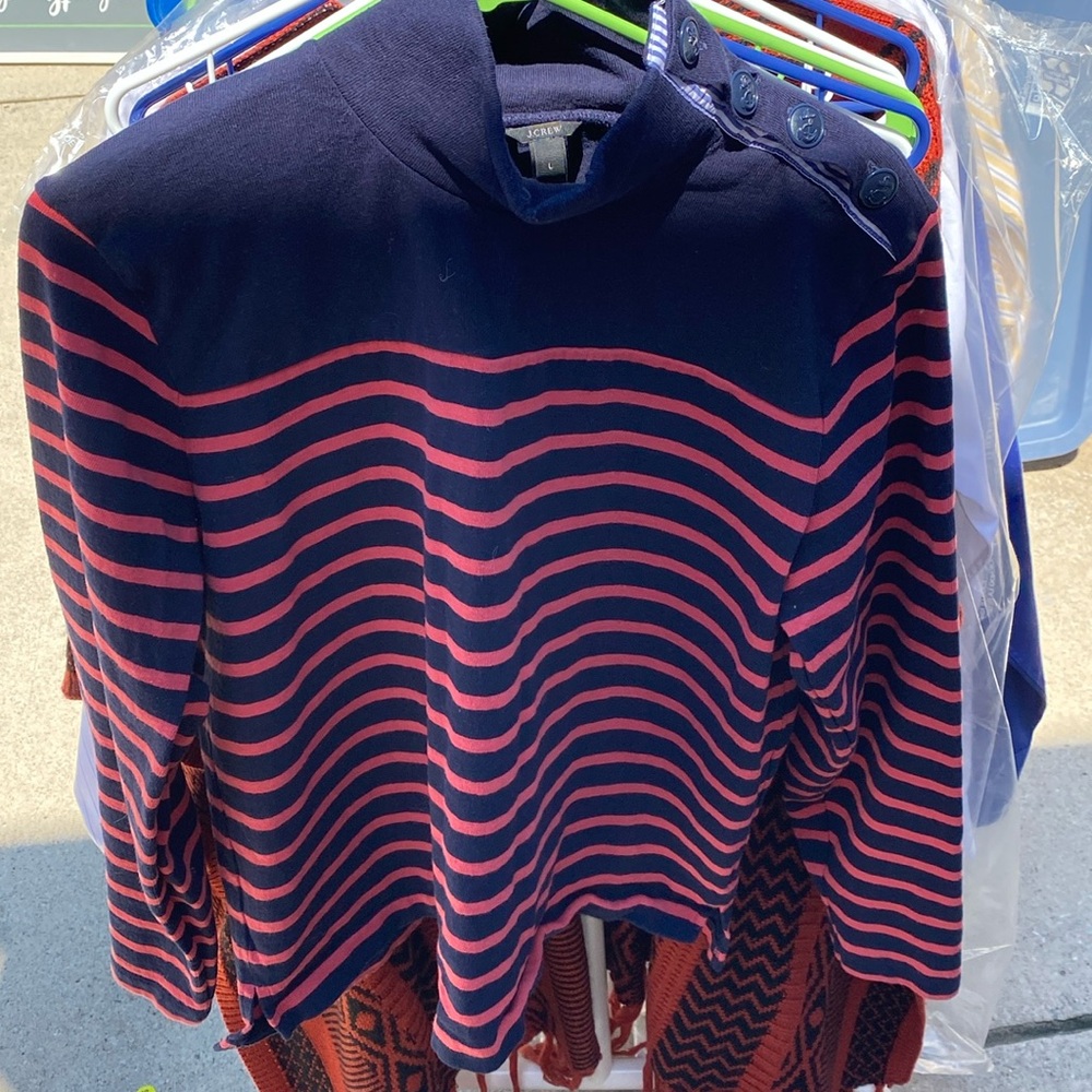 Striped Mock Neck